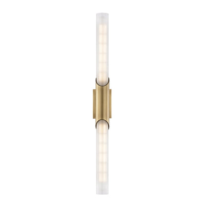 Pylon 2 Light Wall Sconce - Aged Brass