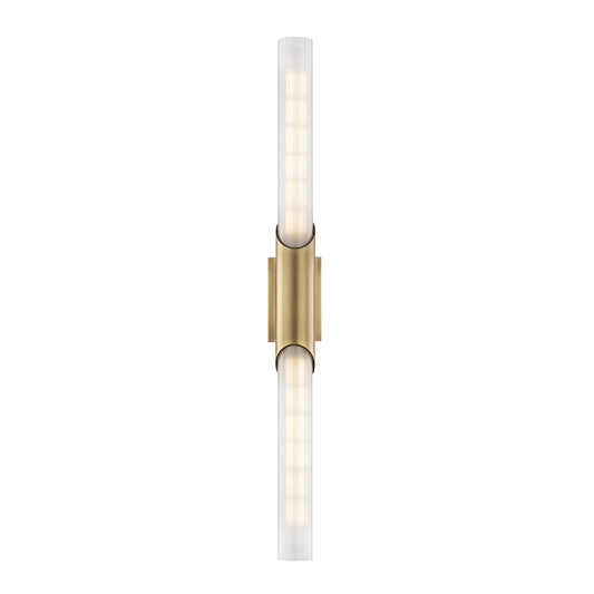 Pylon 2 Light Wall Sconce - Aged Brass