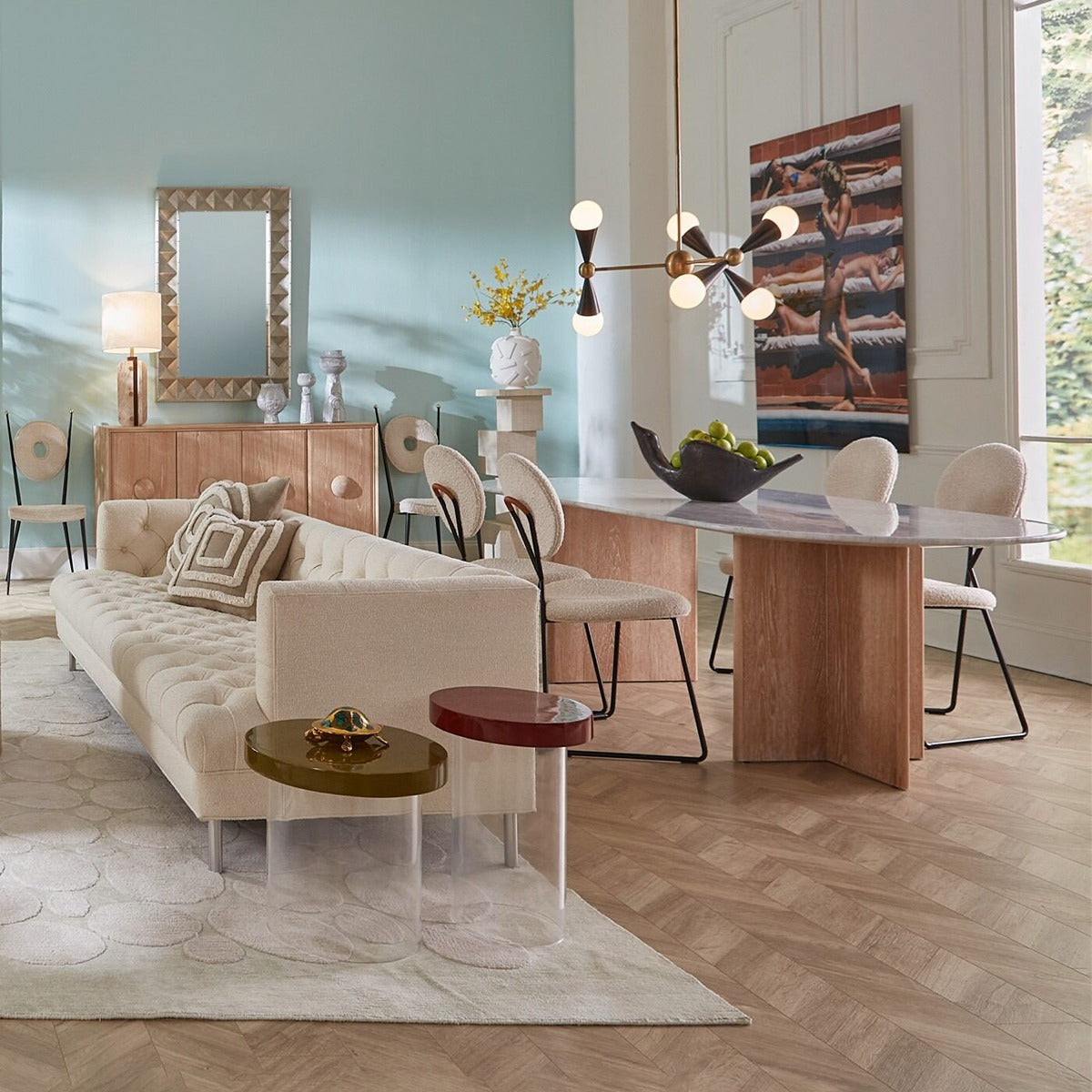 Caracas 6-Light Chandelier - Black & White