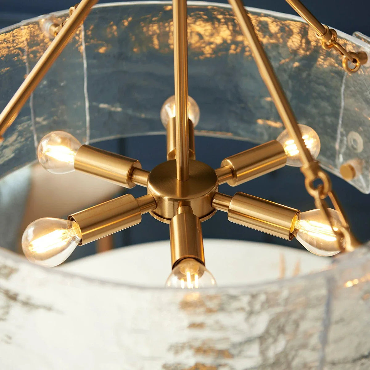 Keller 6 Pendant Light - Brushed Aged Brass
