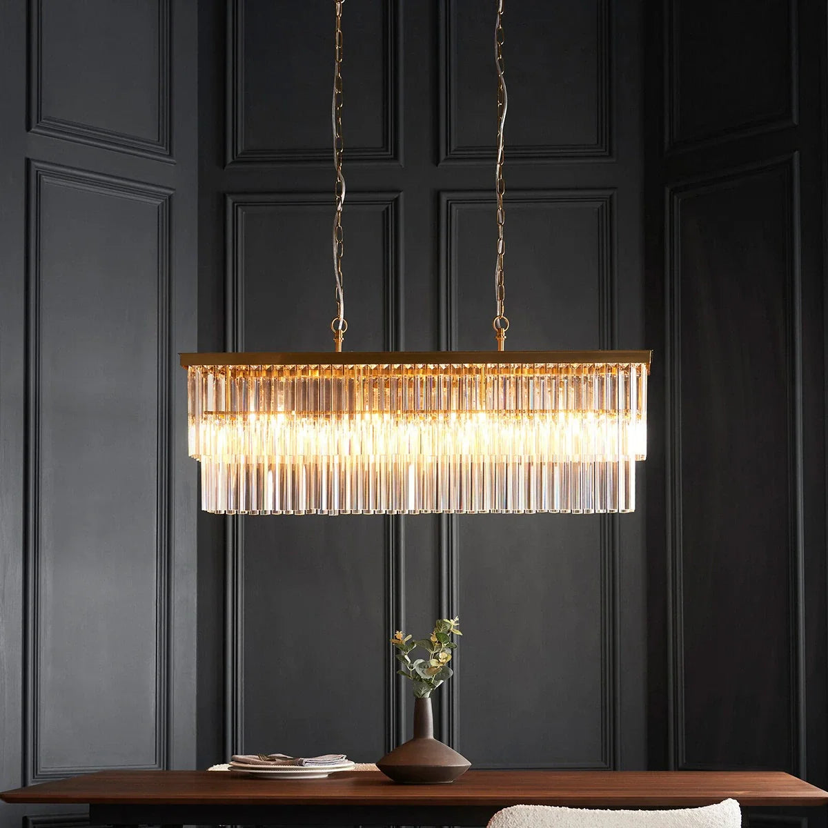 Conaston 4 Bar Pendant Light - Brushed Aged Brass