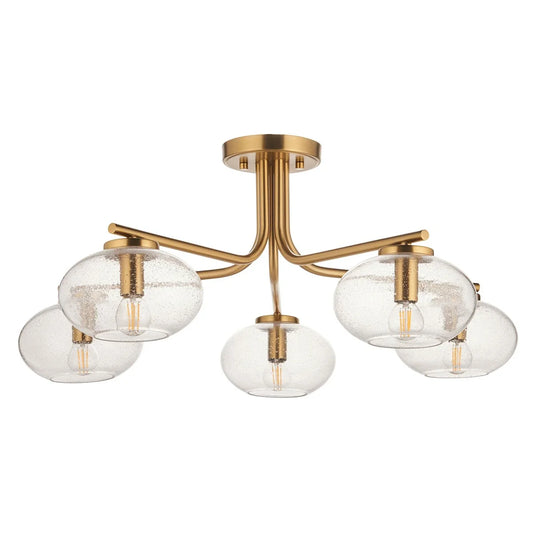 Jacob 5 Ceiling Light - Warm Brass