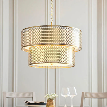 Cordero 6 Pendant Light - Gold & White