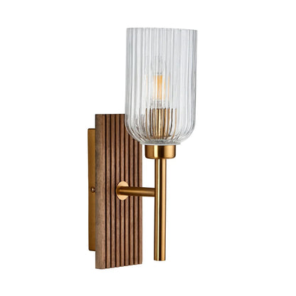 Grove Wall Light - Dark Beechwood & Brass