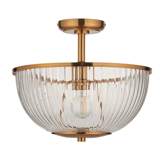 Somerset Bowl Ceiling Light - Vintage Brass