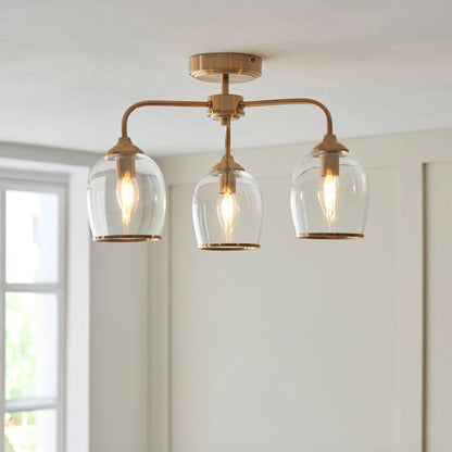 Ashcroft Ceiling 3 Light - Brushed Aged Brass