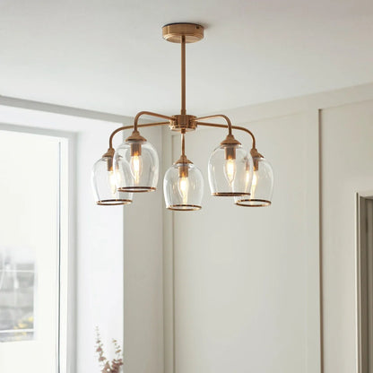 Ashcroft 5 Pendant Light - Brushed Aged Brass