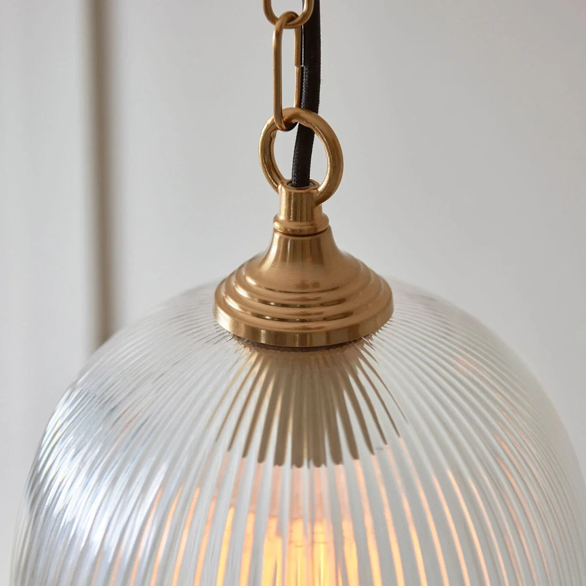 Ashcroft Ribbed 1 Pendant Light - Brushed Aged Brass