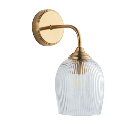 Ashcroft Ribbed Wall Light - Brushed Aged Brass