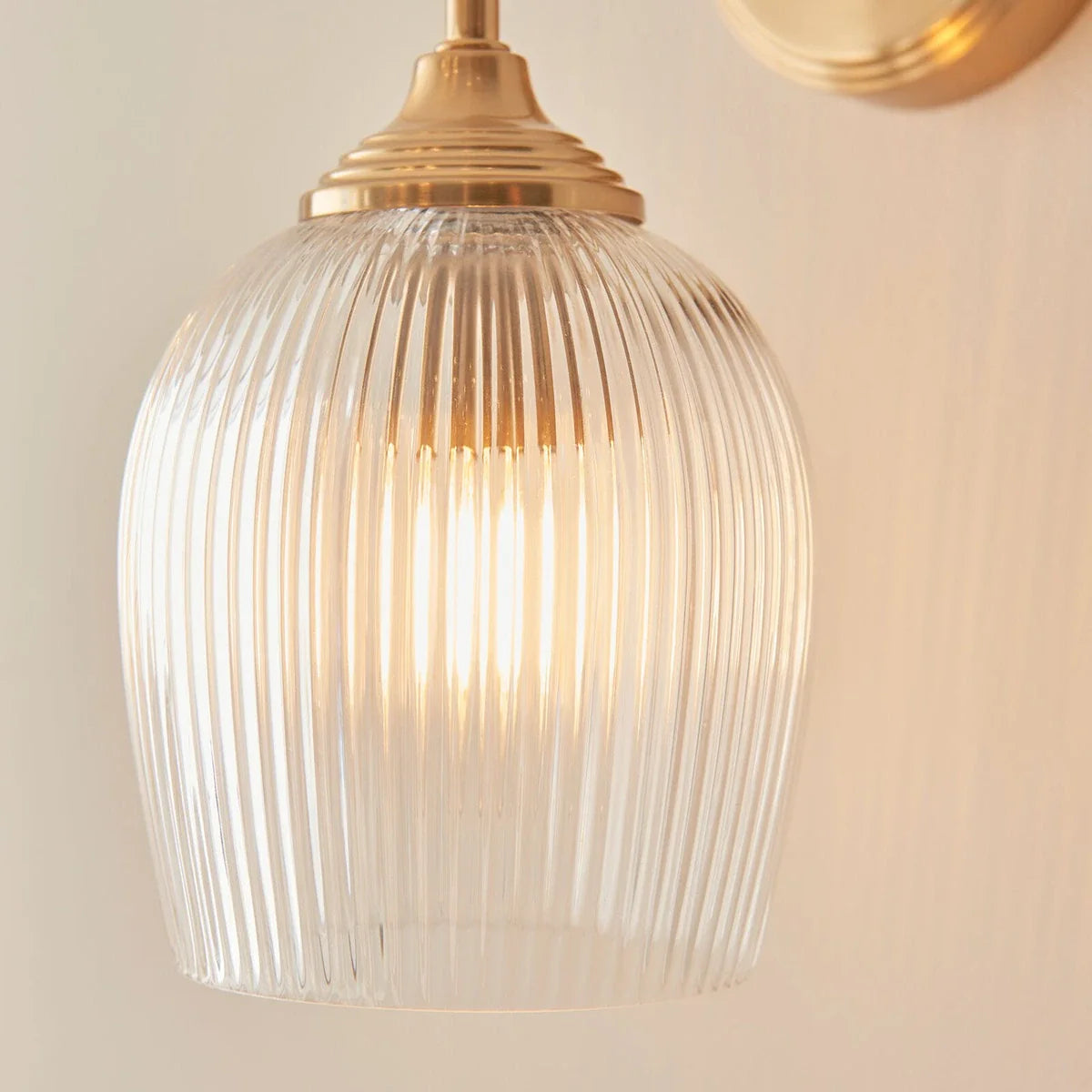 Ashcroft Ribbed Wall Light - Brushed Aged Brass