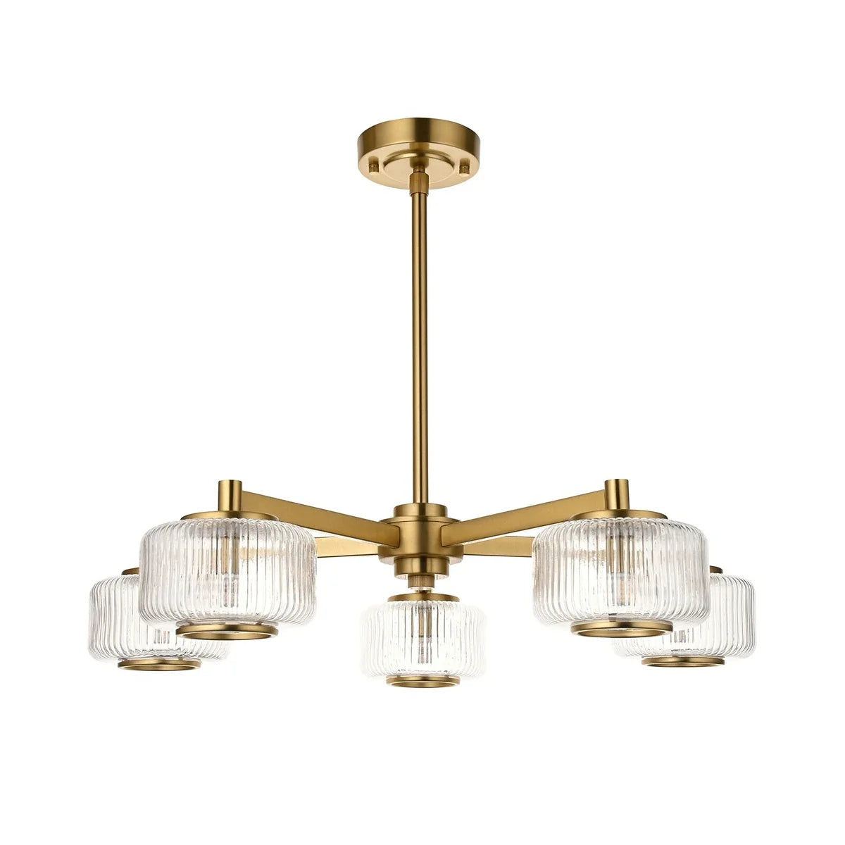 Stamford 5 Pendant Light - Brushed Aged Brass