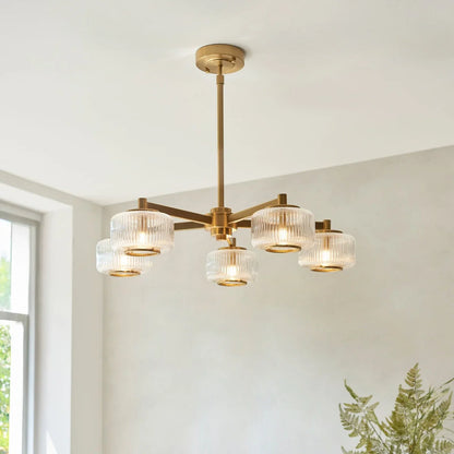 Stamford 5 Pendant Light - Brushed Aged Brass