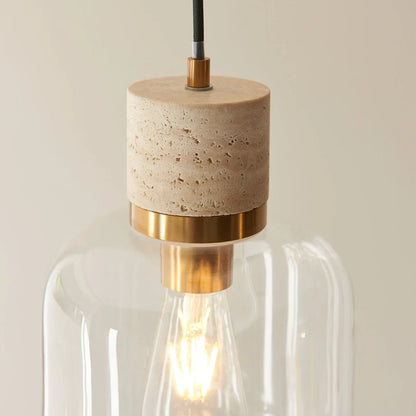 Travi Travertine 1 Pendant Light - Natural