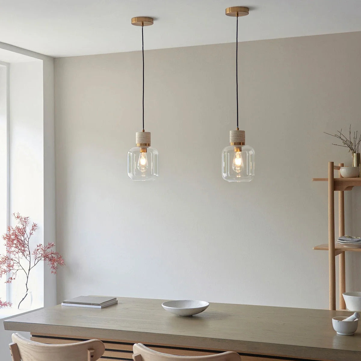 Travi Travertine 1 Pendant Light - Natural