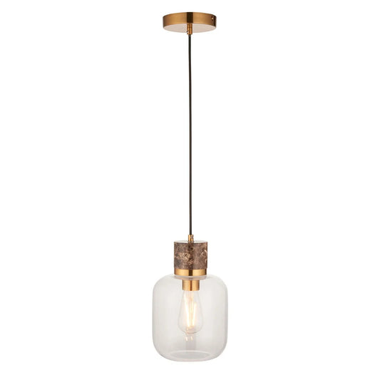 Travi Emperador Marble 1 Pendant Light - Dark Brown