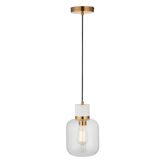 Travi Volakas Marble 1 Pendant Light - White