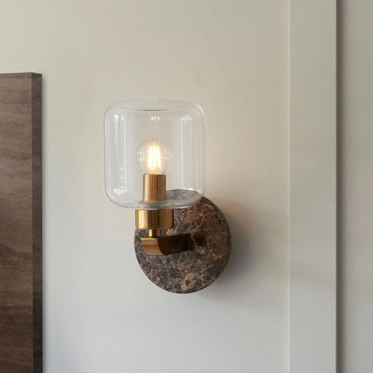 Travi Emperador Marble Wall Light - Dark Brown