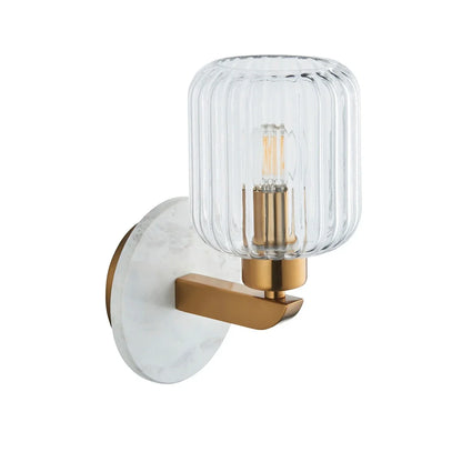 Travi Volakas Marble Ribbed Wall Light - White