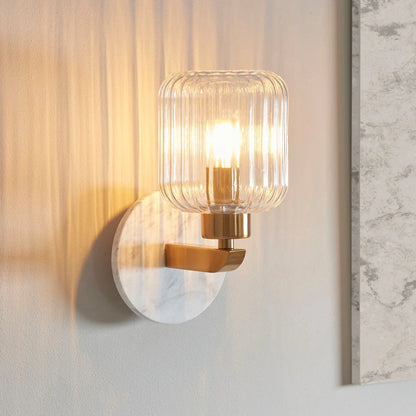 Travi Volakas Marble Ribbed Wall Light - White