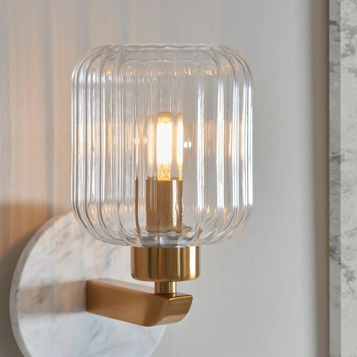 Travi Volakas Marble Ribbed Wall Light - White