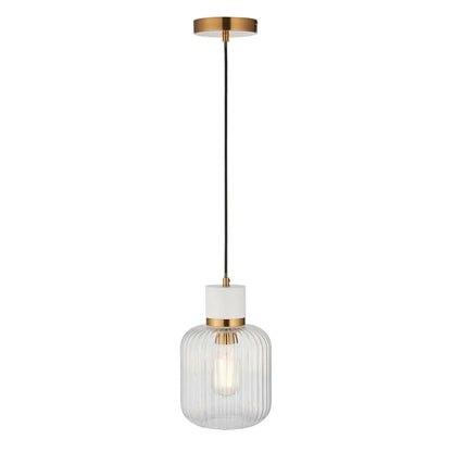 Travi Volakas Marble Ribbed 1 Pendant Light - White