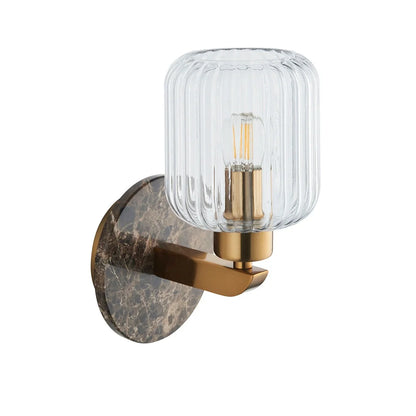 Travi Emperador Marble Ribbed Wall Light - Dark Brown