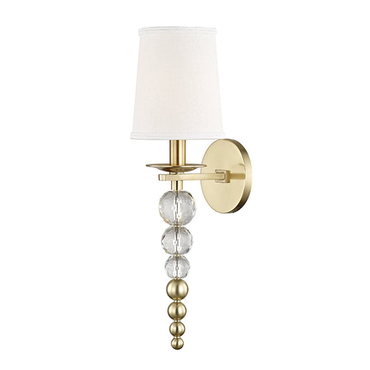 Persis Wall Light - Aged Brass & Off White