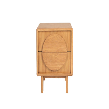 Groove Side Table / Bedside Table - Natural Oak