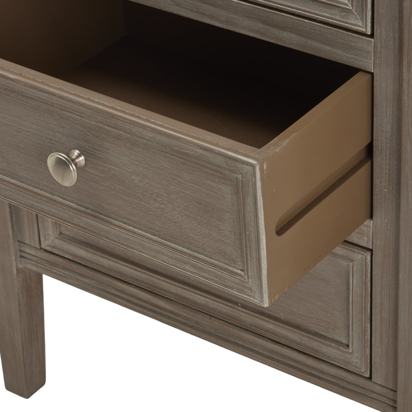 The Serene Collection 3 Drawer Bedside Table - Grey