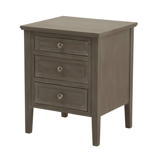 The Serene Collection 3 Drawer Bedside Table - Grey