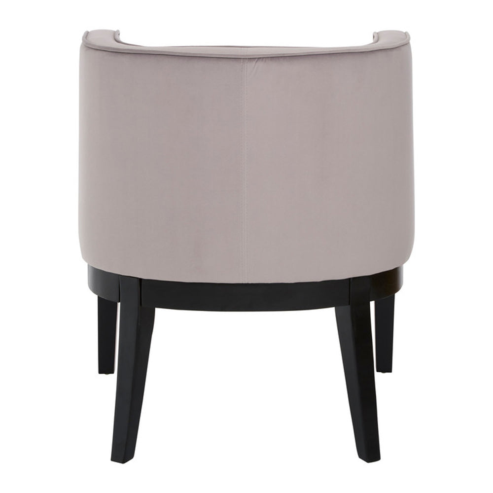 Daxi Rounded Velvet Chair - Light Grey