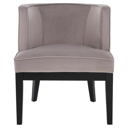 Daxi Rounded Velvet Chair - Light Grey