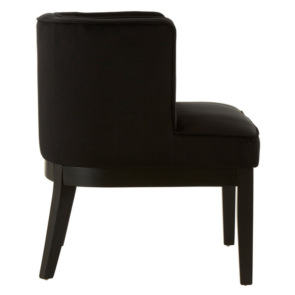 Daxi Rounded Velvet Chair - Light Black