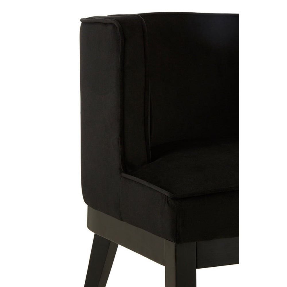 Daxi Rounded Velvet Chair - Light Black
