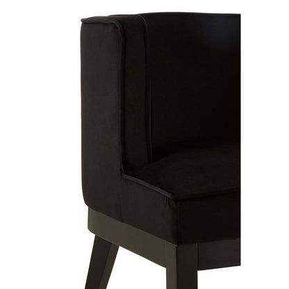 Daxi Rounded Velvet Chair - Light Black