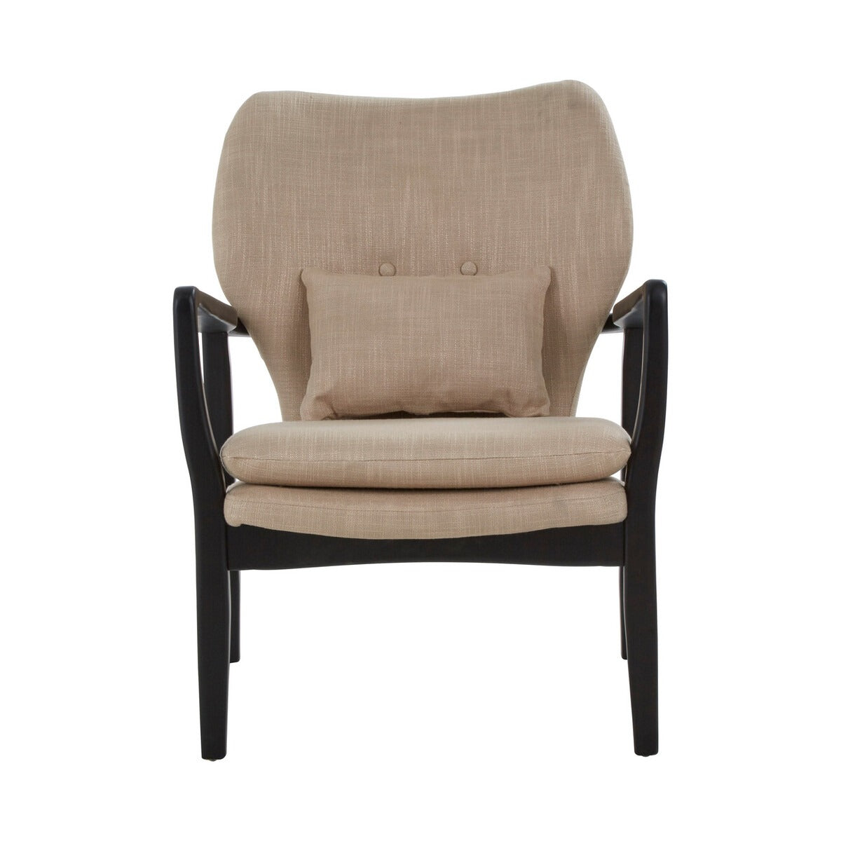 Stockholm Chair - Beige & Black Wooden Frame