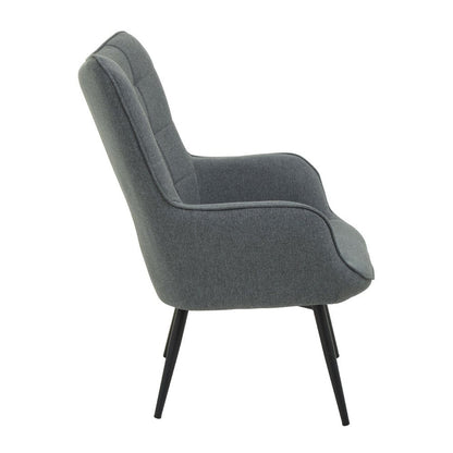 Scarlett Accent Chair - Grey Fabric & Black Legs
