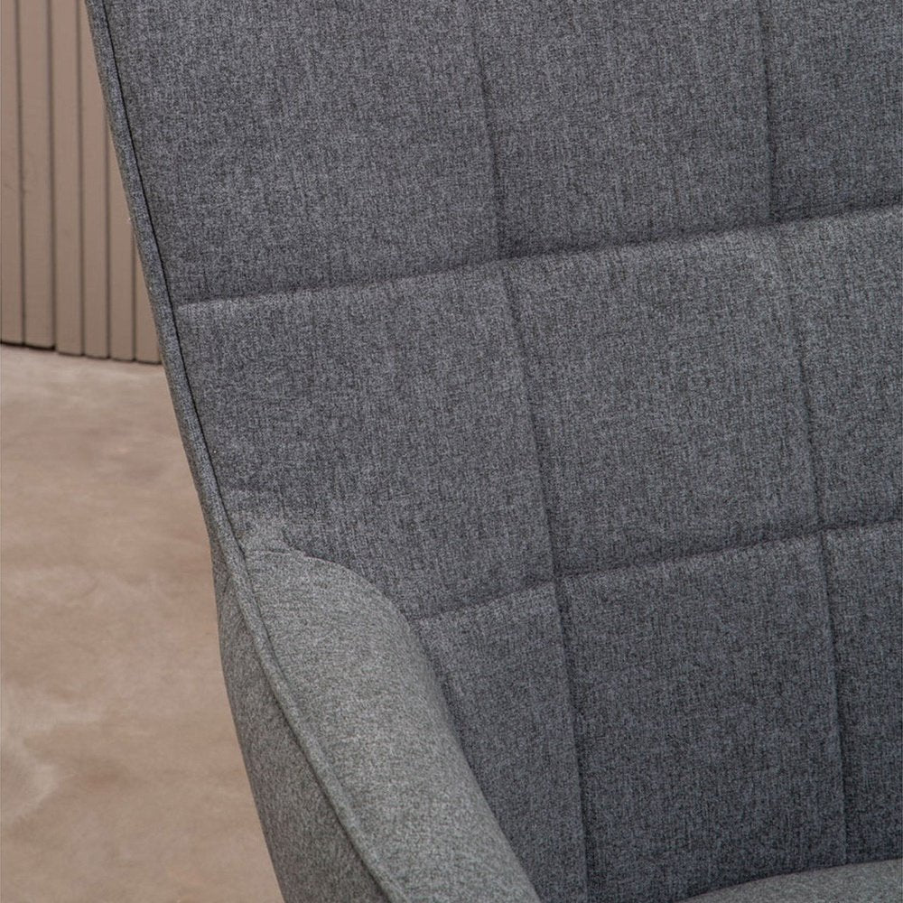 Scarlett Accent Chair - Grey Fabric & Black Legs