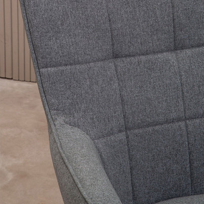 Scarlett Accent Chair - Grey Fabric & Black Legs