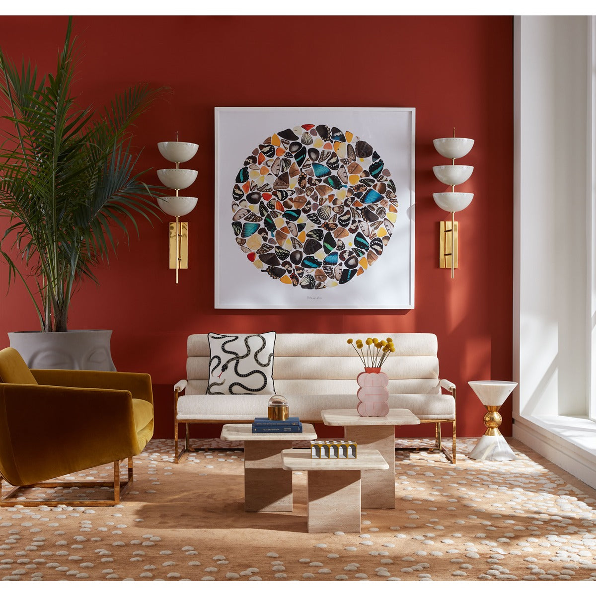 Lisbon Wall Sconce - Brass & Ivory