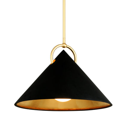 Charm Pendant Light - Black & Gold Leaf