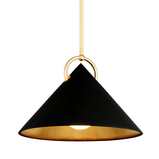 Charm Pendant Light - Black & Gold Leaf