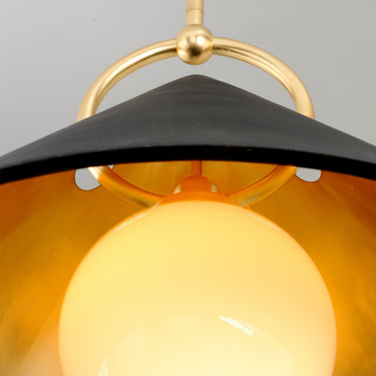 Charm Pendant Light - Black & Gold Leaf