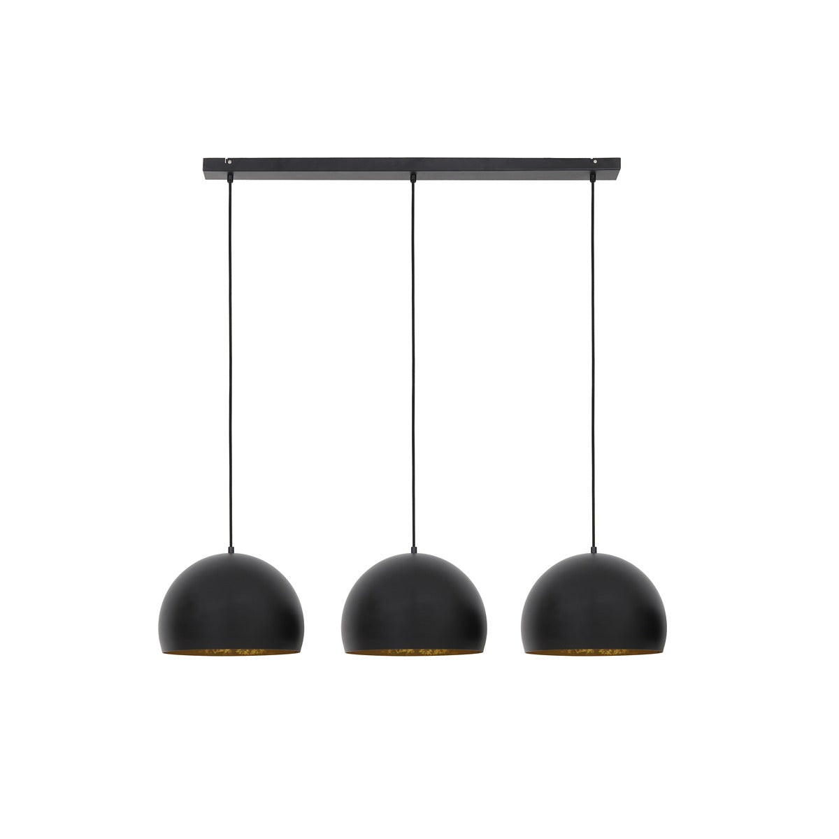 Jaicey 3 Light Pendant Light - Matte Black & Gold