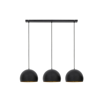 Jaicey 3 Light Pendant Light - Matte Black & Gold