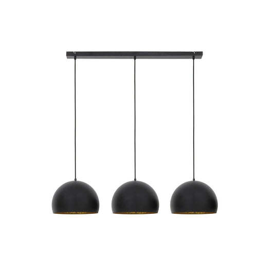 Jaicey 3 Light Pendant Light - Matte Black & Gold