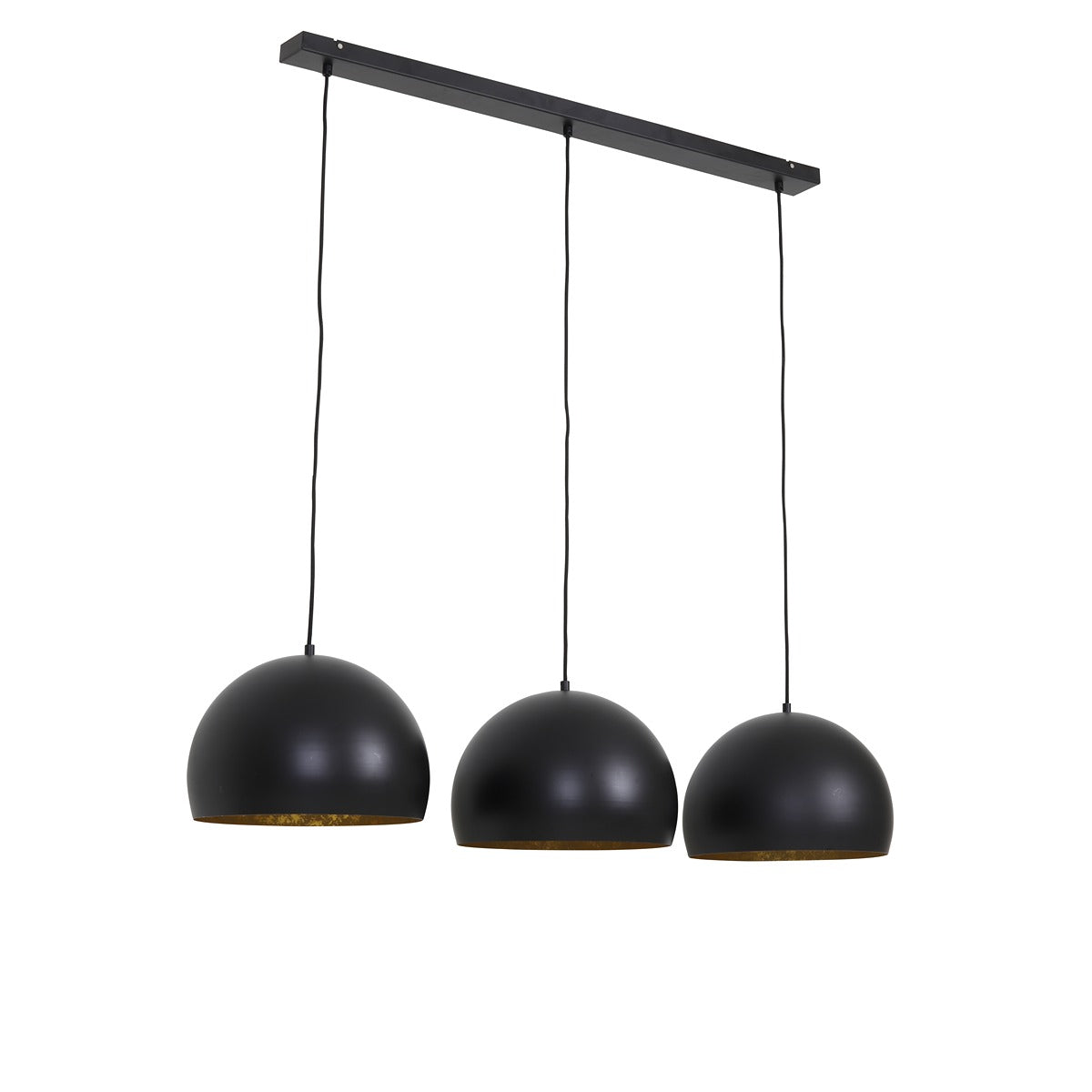 Jaicey 3 Light Pendant Light - Matte Black & Gold