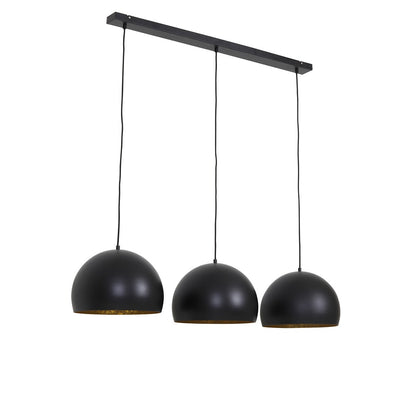 Jaicey 3 Light Pendant Light - Matte Black & Gold