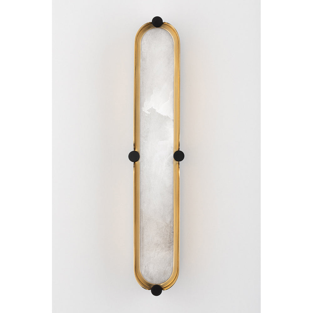 Tribeca Wall Light - Aged Brass & White