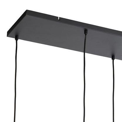 Lekar 5 Light Pendant Light - Black & Smoked Glass